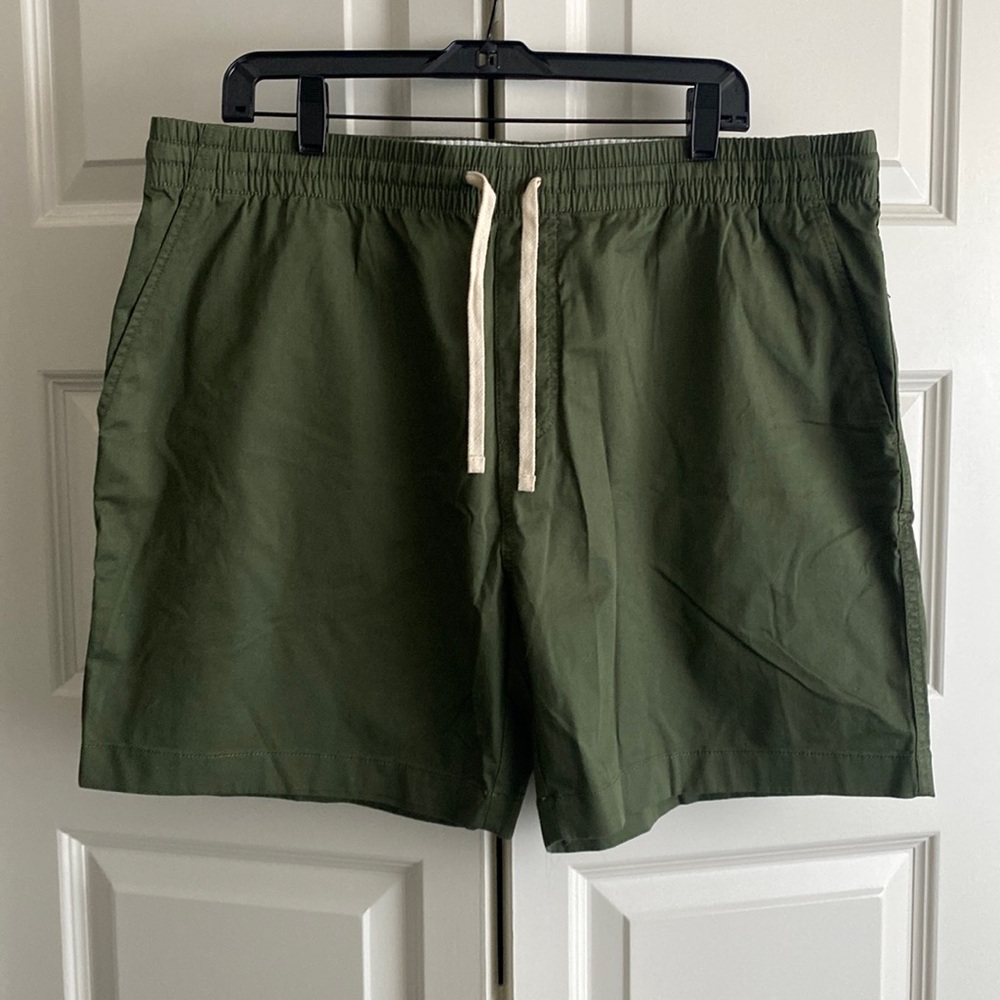 NEW J Crew XL Elastic Waist Shorts in Dark Olive Green